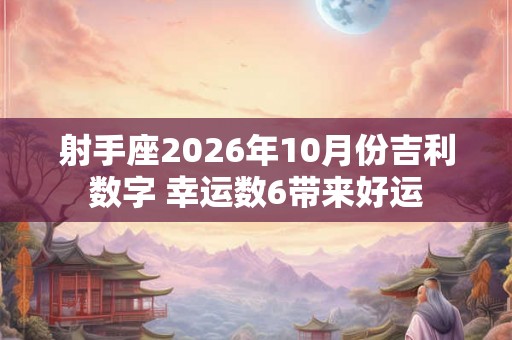 射手座2026年10月份吉利数字 幸运数6带来好运