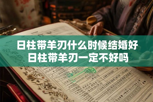 日柱带羊刃什么时候结婚好 日柱带羊刃一定不好吗
