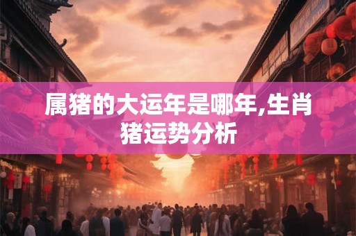 属猪的大运年是哪年,生肖猪运势分析