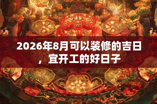 2026年8月可以装修的吉日，宜开工的好日子