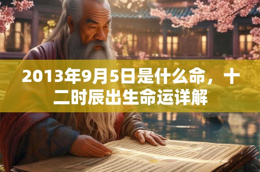 2013年9月5日是什么命，十二时辰出生命运详解