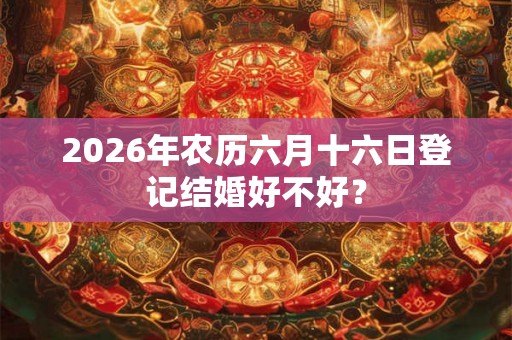 2026年农历六月十六日登记结婚好不好？