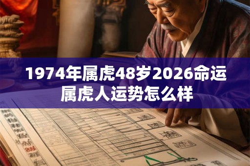 1974年属虎48岁2026命运 属虎人运势怎么样