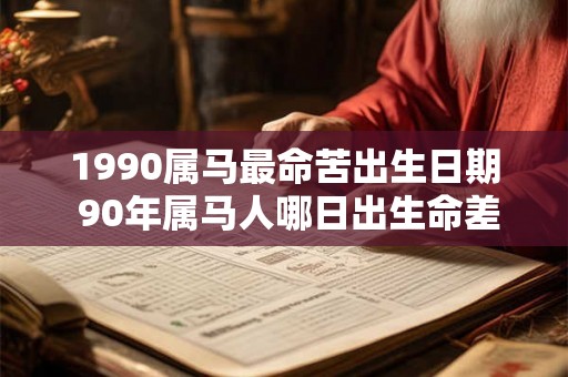1990属马最命苦出生日期 90年属马人哪日出生命差