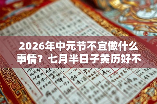 2026年中元节不宜做什么事情？七月半日子黄历好不好？