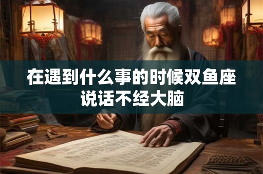 在遇到什么事的时候双鱼座说话不经大脑