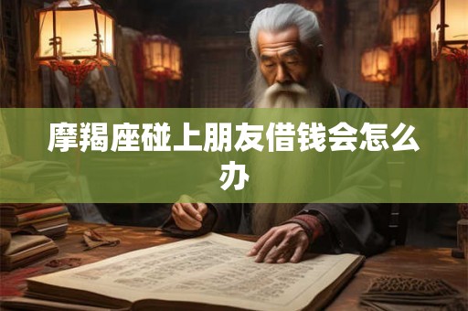 摩羯座碰上朋友借钱会怎么办