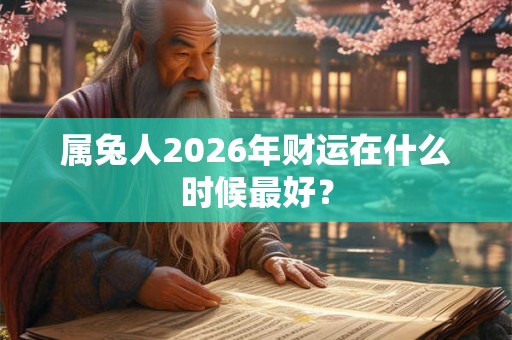 属兔人2026年财运在什么时候最好？