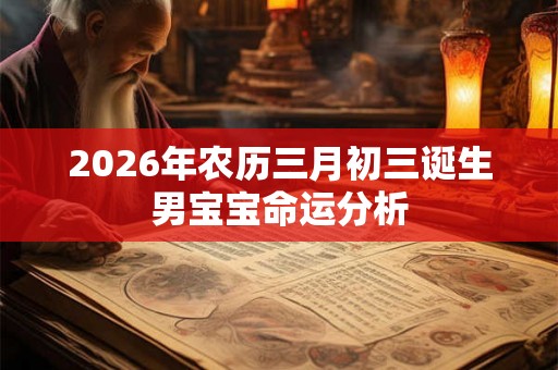 2026年农历三月初三诞生男宝宝命运分析