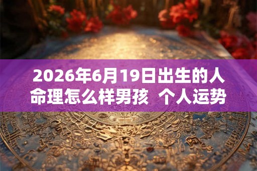 2026年6月19日出生的人命理怎么样男孩 个人运势如何 2026年6月19日出生的人命理怎么样男孩 个人运势如何