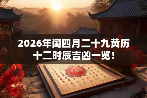 2026年闰四月二十九黄历十二时辰吉凶一览！