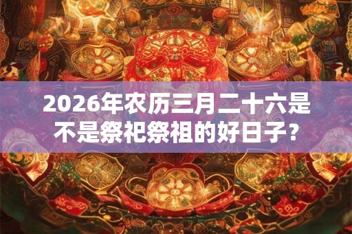 2026年农历三月二十六是不是祭祀祭祖的好日子？