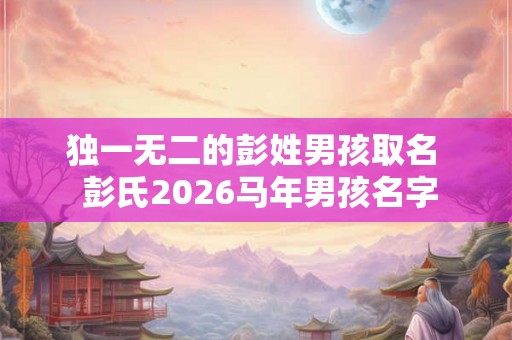 独一无二的彭姓男孩取名  彭氏2026马年男孩名字