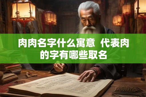 肉肉名字什么寓意  代表肉的字有哪些取名