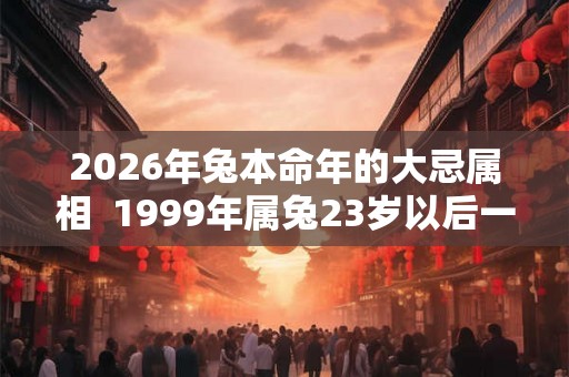 2026年兔本命年的大忌属相  1999年属兔23岁以后一生命运