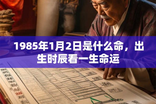 1985年1月2日是什么命，出生时辰看一生命运