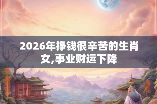 2026年挣钱很辛苦的生肖女,事业财运下降