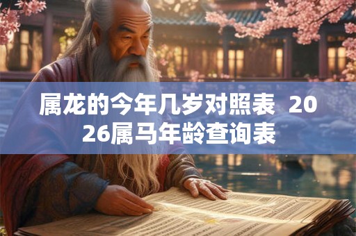属龙的今年几岁对照表  2026属马年龄查询表