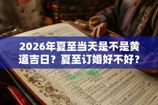 2026年夏至当天是不是黄道吉日？夏至订婚好不好？