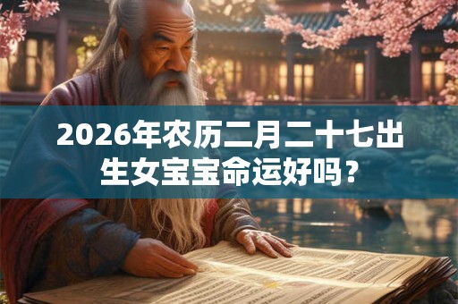 2026年农历二月二十七出生女宝宝命运好吗？