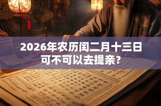 2026年农历闰二月十三日可不可以去提亲? 2026年农历闰二月十三日可不可以去提亲?