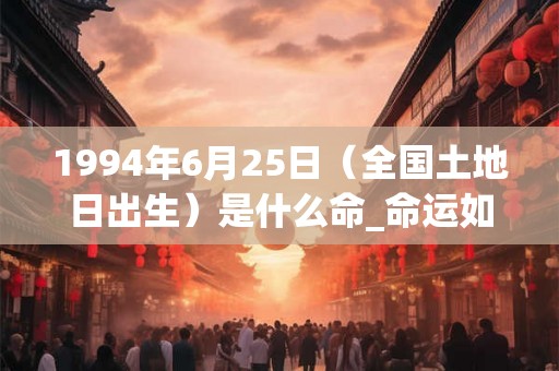 1994年6月25日（全国土地日出生）是什么命_命运如何