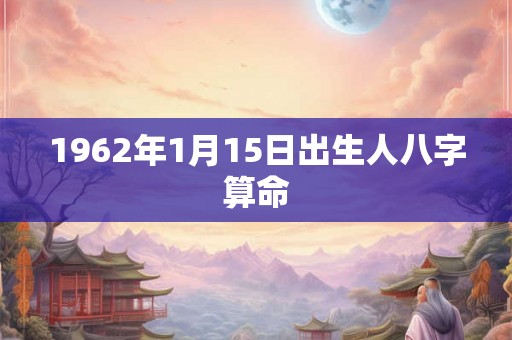 1962年1月15日出生人八字算命 1962年1月15日出生人八字算命