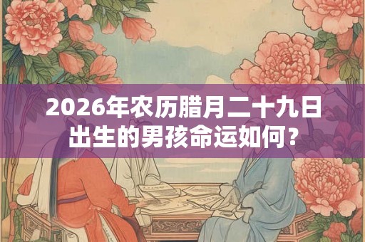 2026年农历腊月二十九日出生的男孩命运如何？