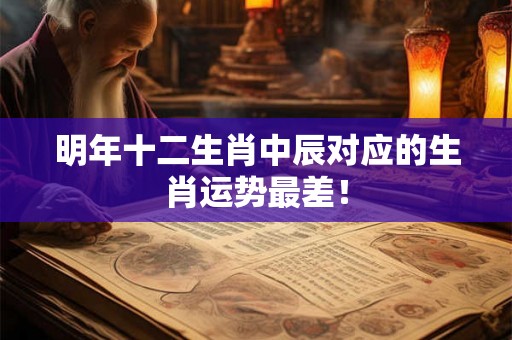 明年十二生肖中辰对应的生肖运势最差！