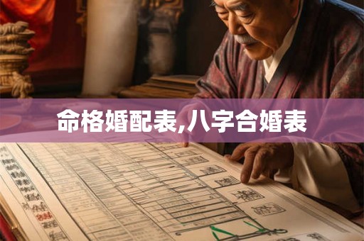 命格婚配表,八字合婚表