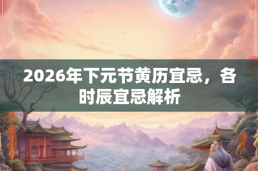 2026年下元节黄历宜忌，各时辰宜忌解析