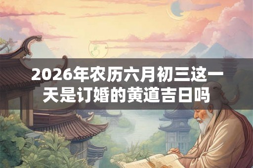 2026年农历六月初三这一天是订婚的黄道吉日吗