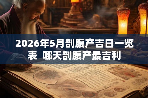 2026年5月剖腹产吉日一览表  哪天剖腹产最吉利