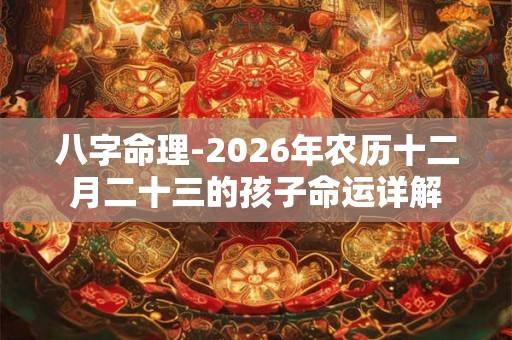 八字命理-2026年农历十二月二十三的孩子命运详解