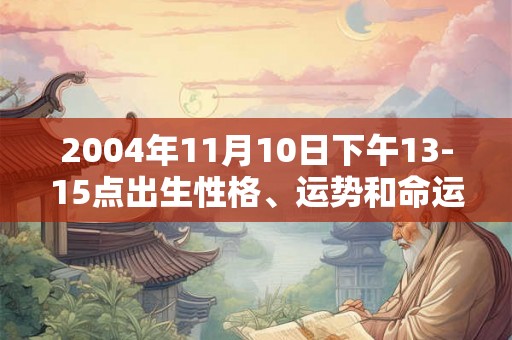2004年11月10日下午13-15点出生性格、运势和命运