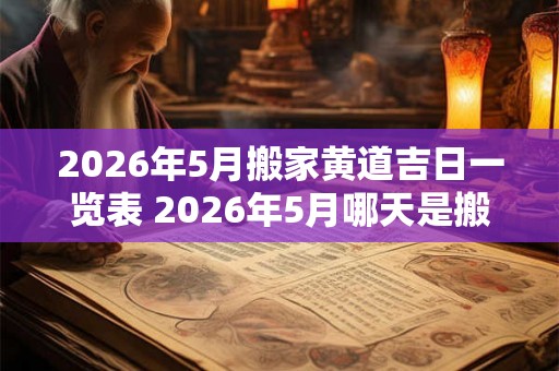 2026年5月搬家黄道吉日一览表 2026年5月哪天是搬家黄道吉日