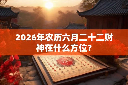 2026年农历六月二十二财神在什么方位? 2026年农历六月二十二财神在什么方位?