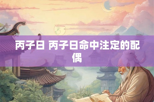 丙子日 丙子日命中注定的配偶