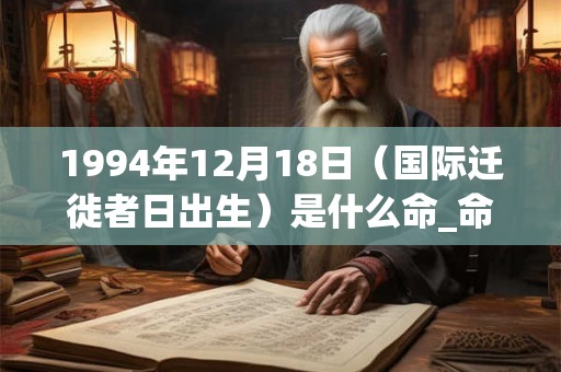 1994年12月18日（国际迁徙者日出生）是什么命_命运如何