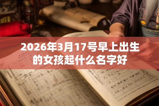 2026年3月17号早上出生的女孩起什么名字好