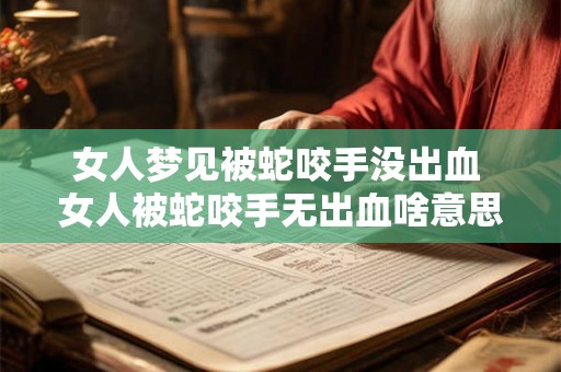 女人梦见被蛇咬手没出血 女人被蛇咬手无出血啥意思