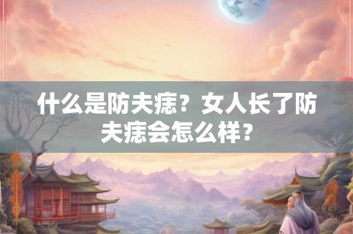 什么是防夫痣？女人长了防夫痣会怎么样？