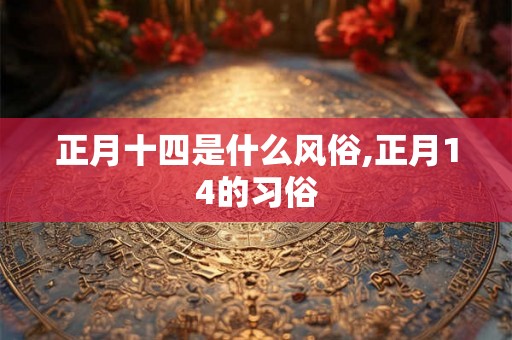 正月十四是什么风俗,正月14的习俗