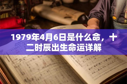 1979年4月6日是什么命，十二时辰出生命运详解