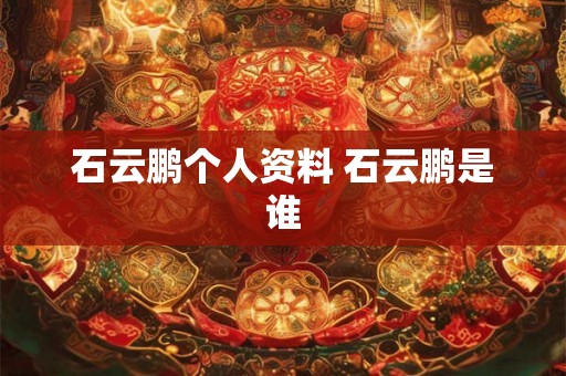 石云鹏个人资料 石云鹏是谁