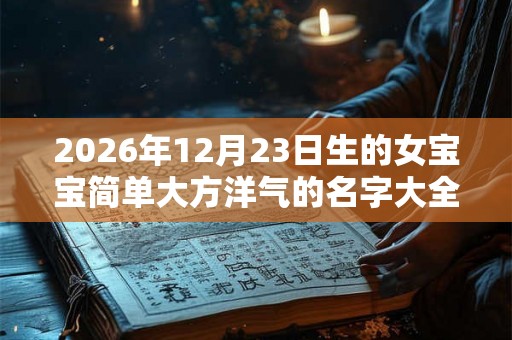 2026年12月23日生的女宝宝简单大方洋气的名字大全
