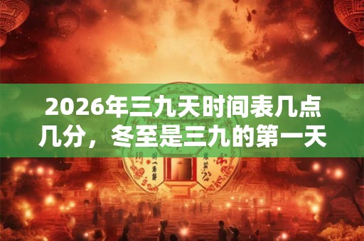 2026年三九天时间表几点几分，冬至是三九的第一天吗？