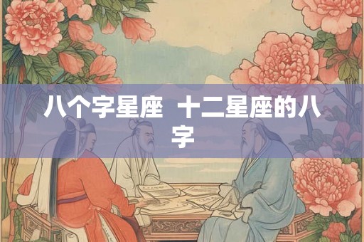 八个字星座  十二星座的八字