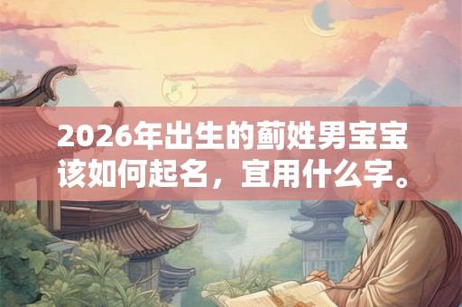 2026年出生的蓟姓男宝宝该如何起名，宜用什么字。