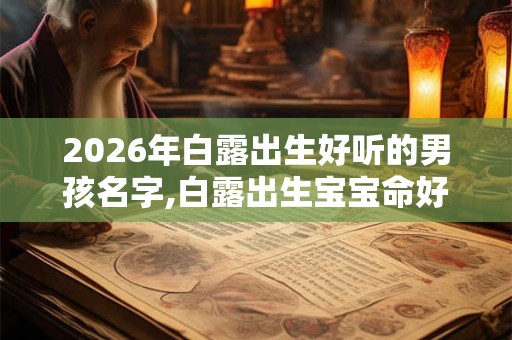2026年白露出生好听的男孩名字,白露出生宝宝命好吗